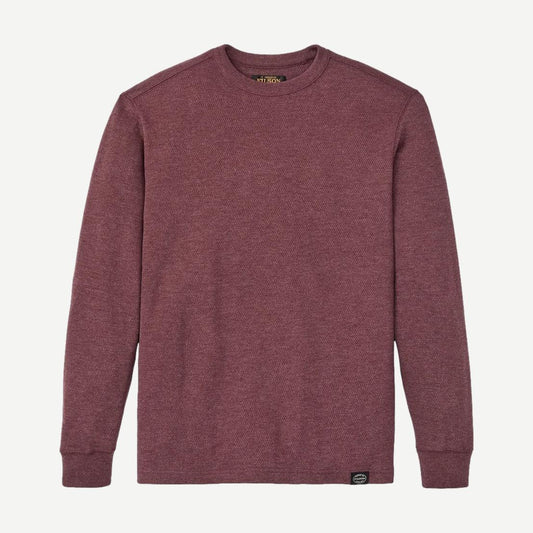 Waffle Knit Thermal Crewneck - Dark Port Heather - Galvanic.co