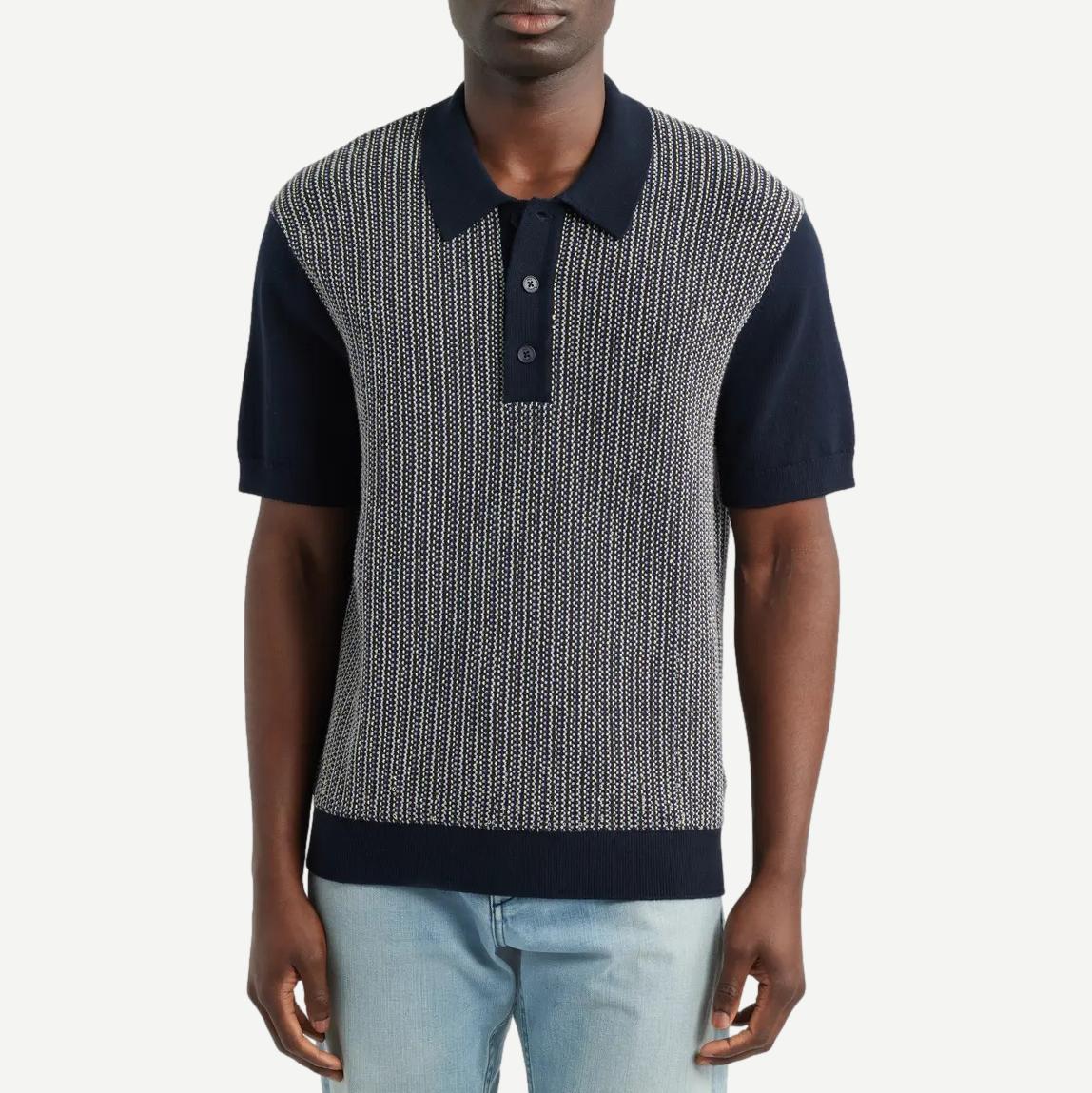 Turin Polo Multi Stripe - Navy - Galvanic.co