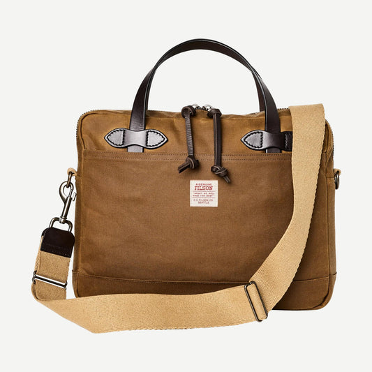 Tin Cloth Compact Briefcase - Dark Tan