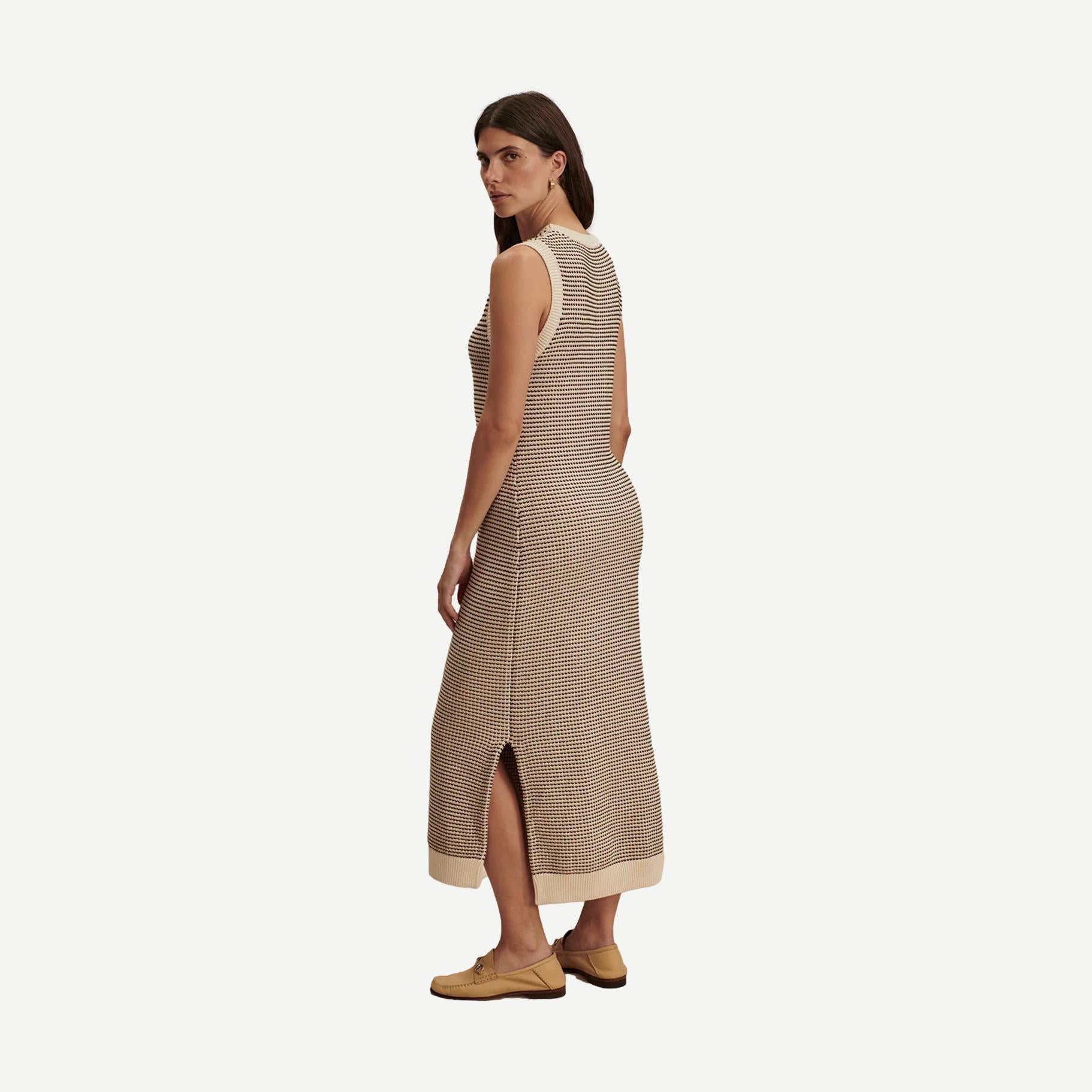Sadia Switch Knit Dress - Birch - Galvanic.co