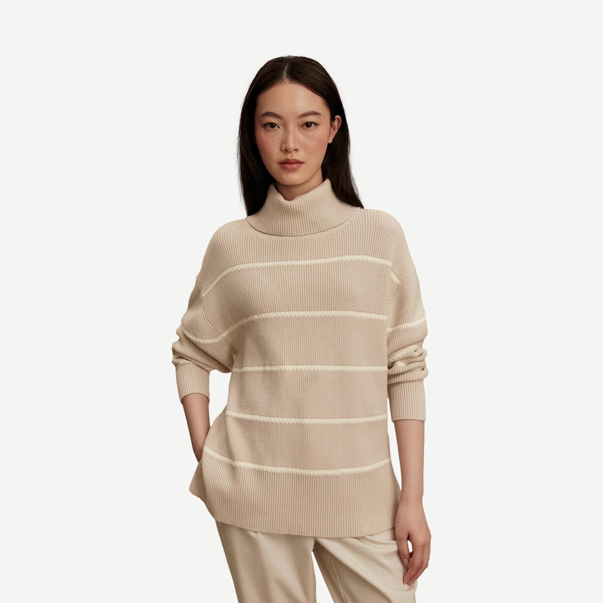 Hamish Stich Knit Sweater - Silver Birch - Galvanic.co