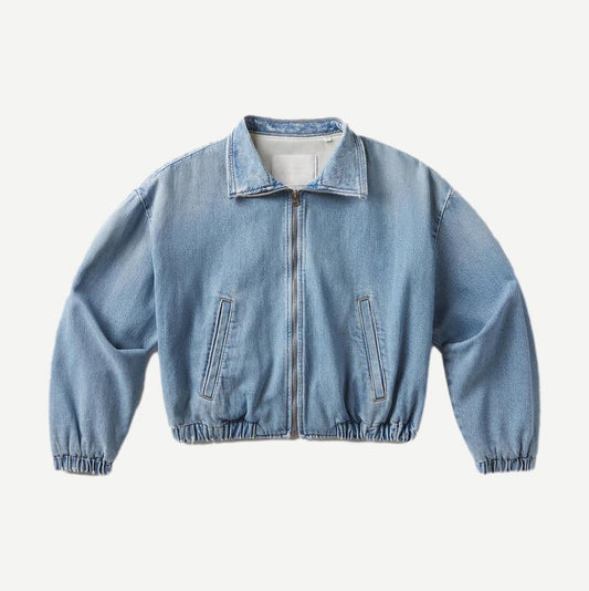 Citizens of Humanity Bubble Bomber Marseille jacket in black, displayed on a hanger with detailed fabric texture visible.