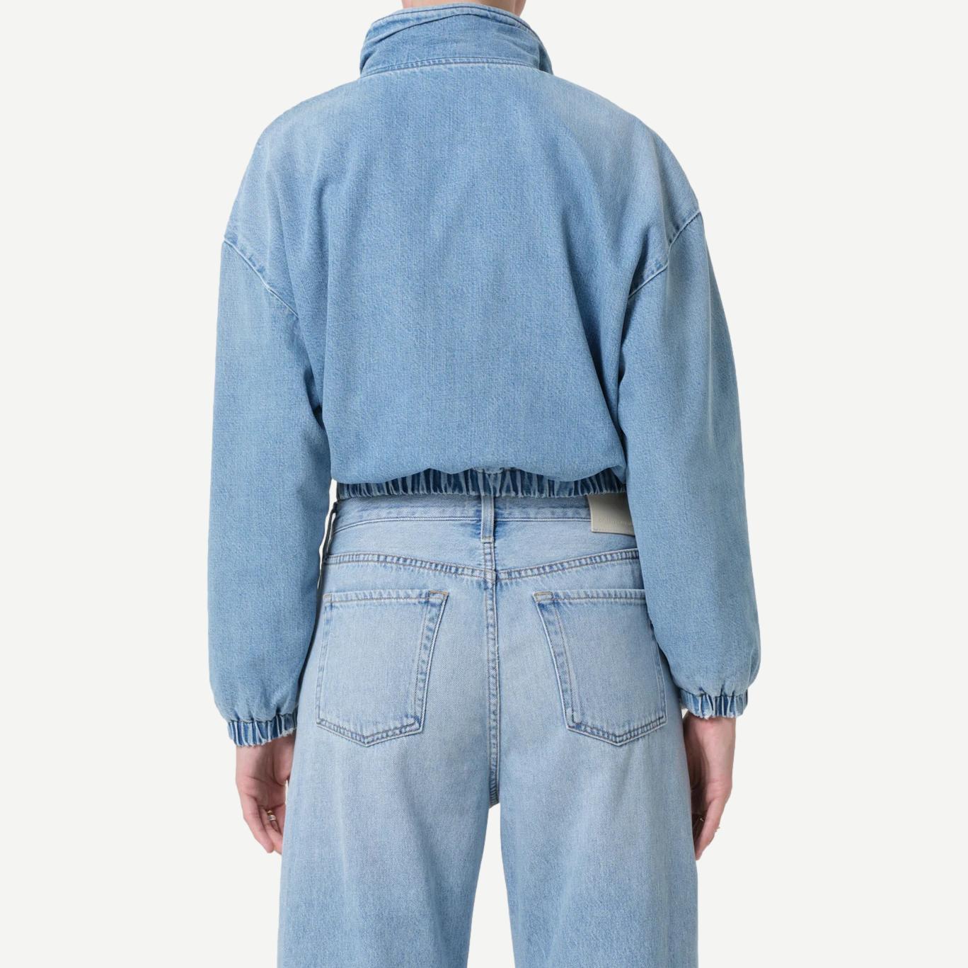 Citizens of Humanity Bubble Bomber jacket in Marseille color, showcasing the stylish fitted design with front zipper and ribbed cuffs.