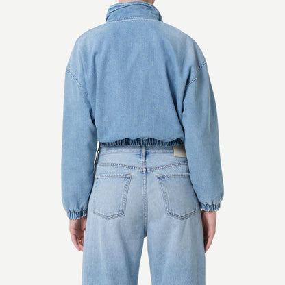 Citizens of Humanity Bubble Bomber jacket in Marseille color, showcasing the stylish fitted design with front zipper and ribbed cuffs.