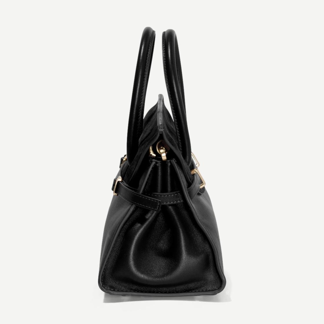 River Small Suede Top Handle Bag