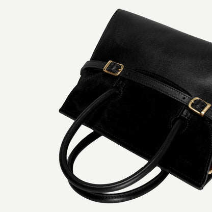 River Small Suede Top Handle Bag