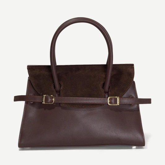 River Small Suede Top Handle Bag
