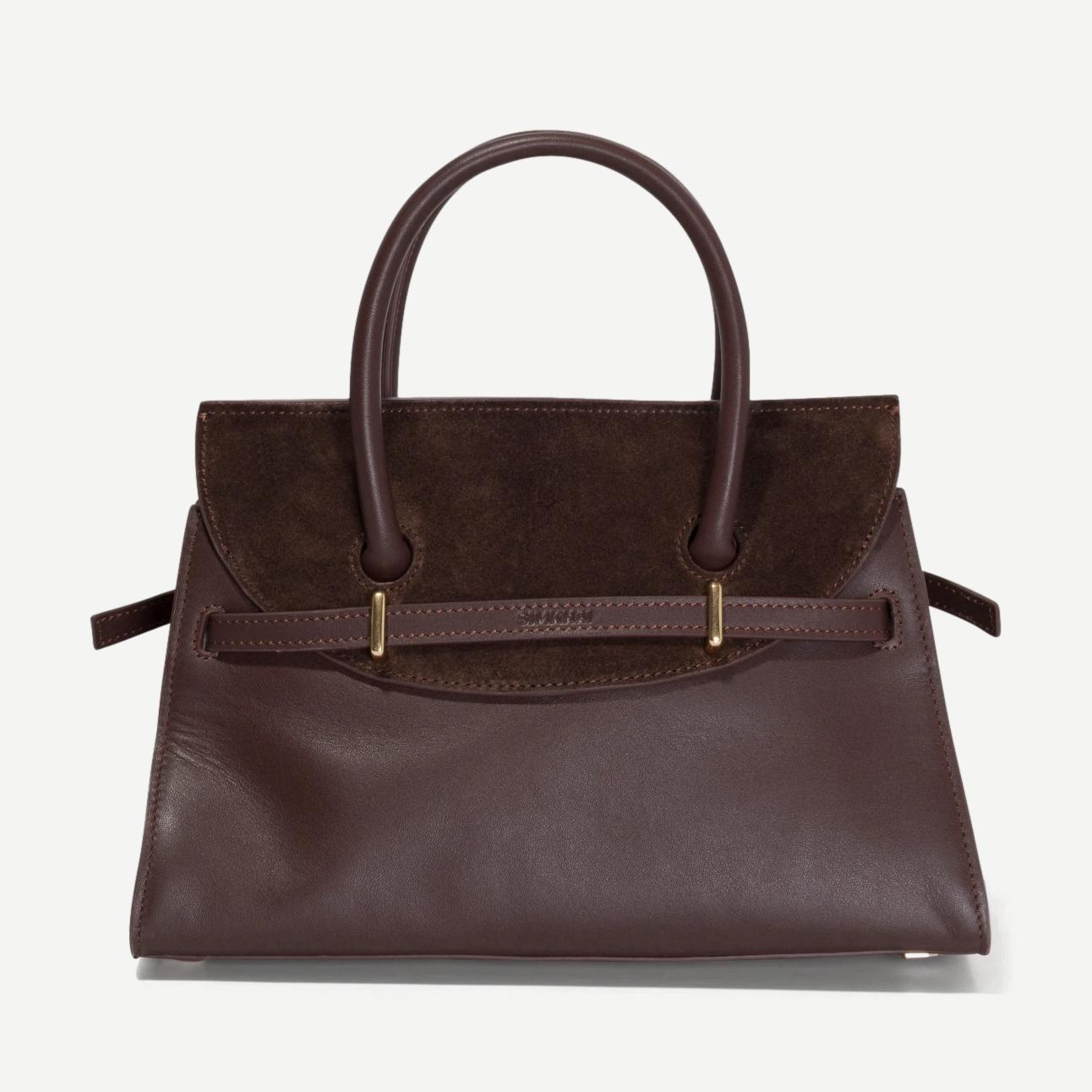 River Small Suede Top Handle Bag