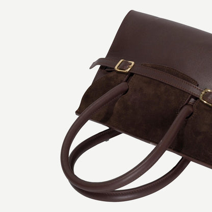 River Small Suede Top Handle Bag