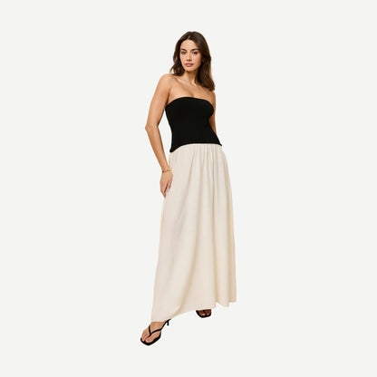 The Strapless Soglio Dress - Brule Noir