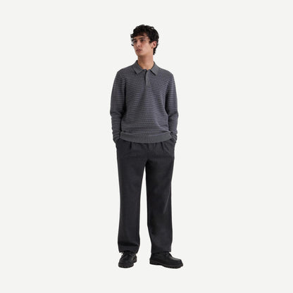 Oban L/S Polo Mini Geo Multi - Grey