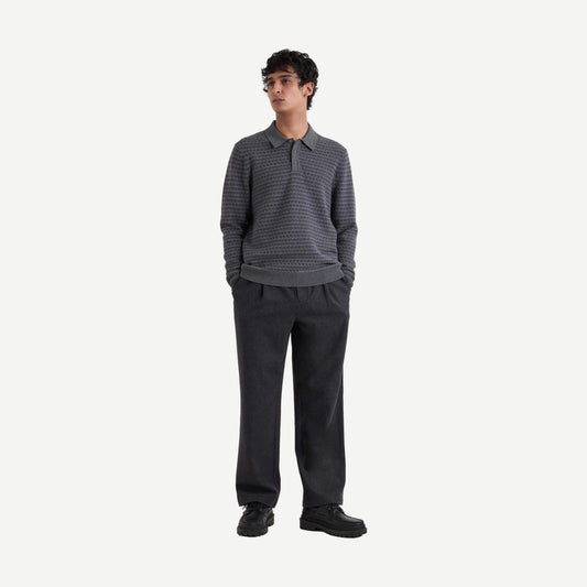 Oban L/S Polo Mini Geo Multi - Grey