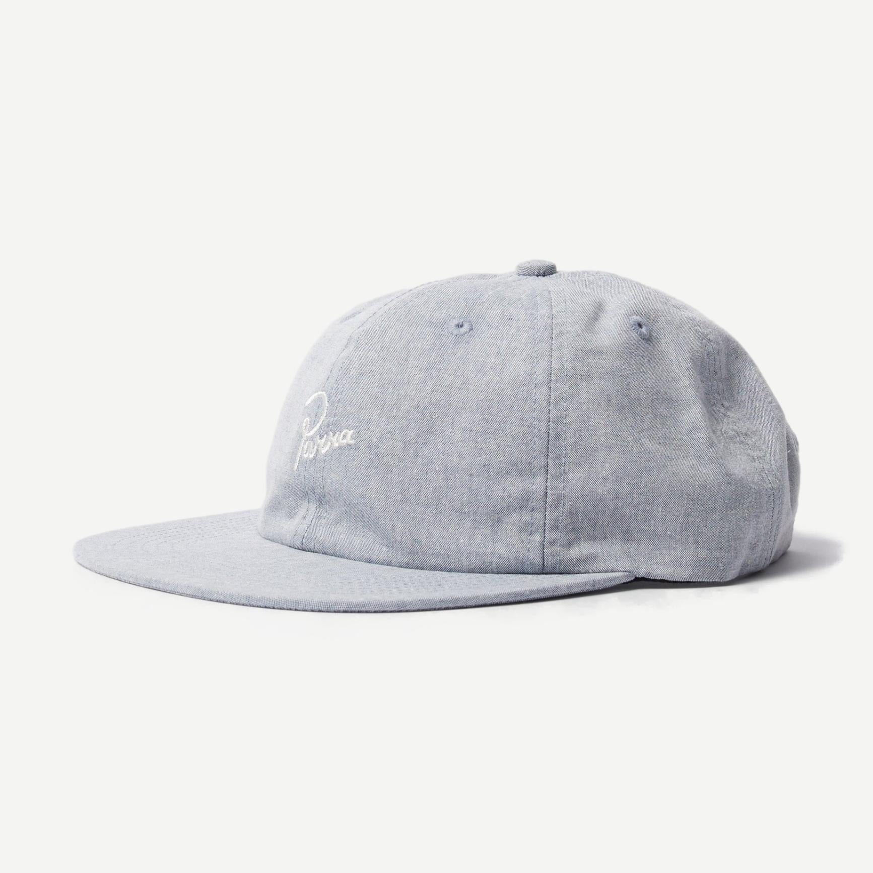 By Parra Signature 6 Panel Blue Hat with structured six-panel design and curved brim.