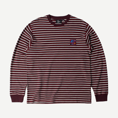 Tripped Stripes Pique Long Sleeve - Dark Red