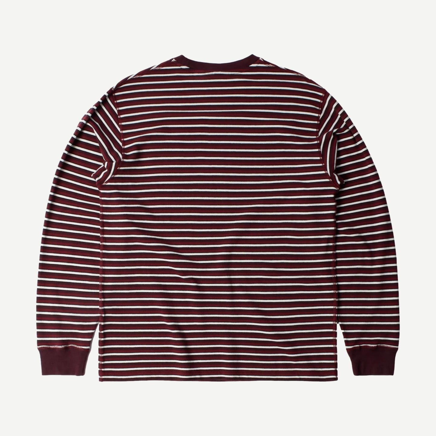 Tripped Stripes Pique Long Sleeve - Dark Red