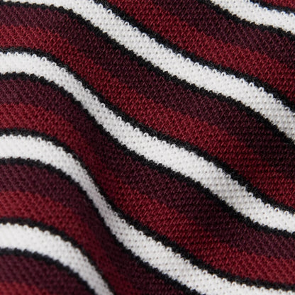 Tripped Stripes Pique Long Sleeve - Dark Red