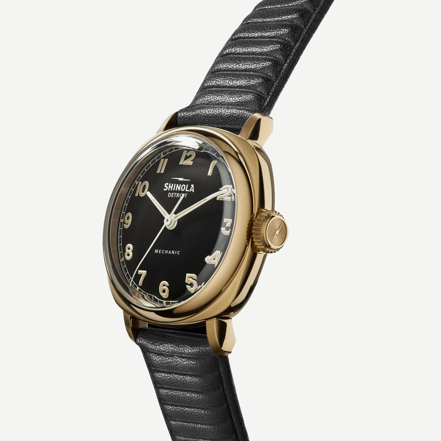 Mechanic 3H 39mm Black Leather - Black