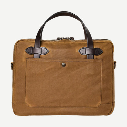 Tin Cloth Compact Briefcase - Dark Tan