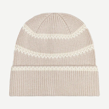 Ronan Stitch Stripe Beanie - Silver Birch