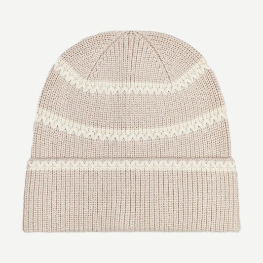 Ronan Stitch Stripe Beanie - Silver Birch