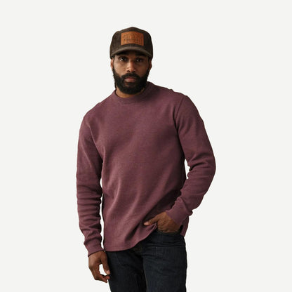 Waffle Knit Thermal Crewneck - Dark Port Heather