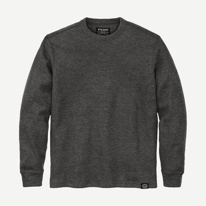 Waffle Knit Thermal Crewneck - Charcoal