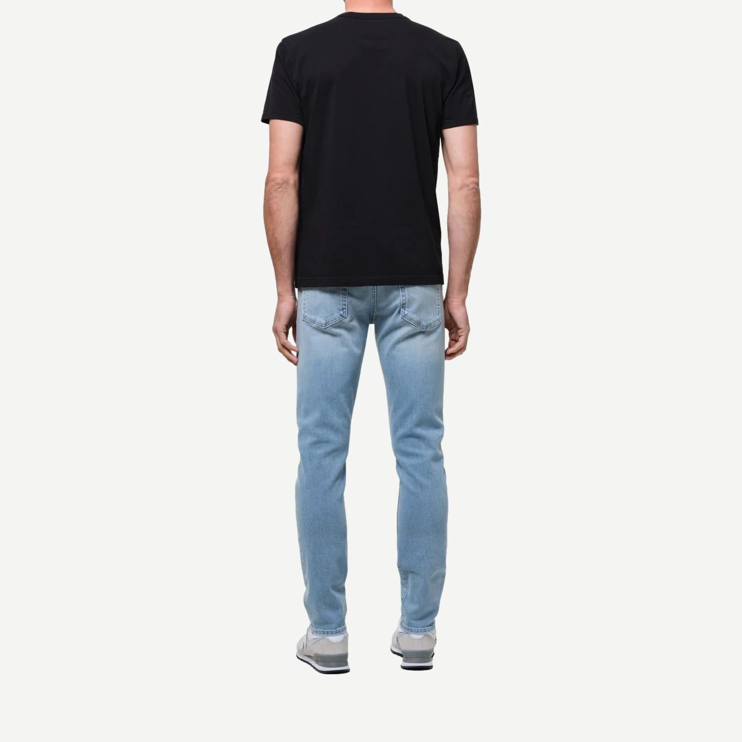 Light wash Citizens of Humanity London Jean in denim fabric, showing a close-up of the light-colored denim texture and stitching.