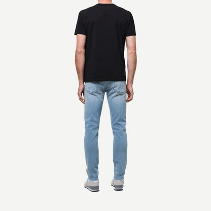 Light wash Citizens of Humanity London Jean in denim fabric, showing a close-up of the light-colored denim texture and stitching.