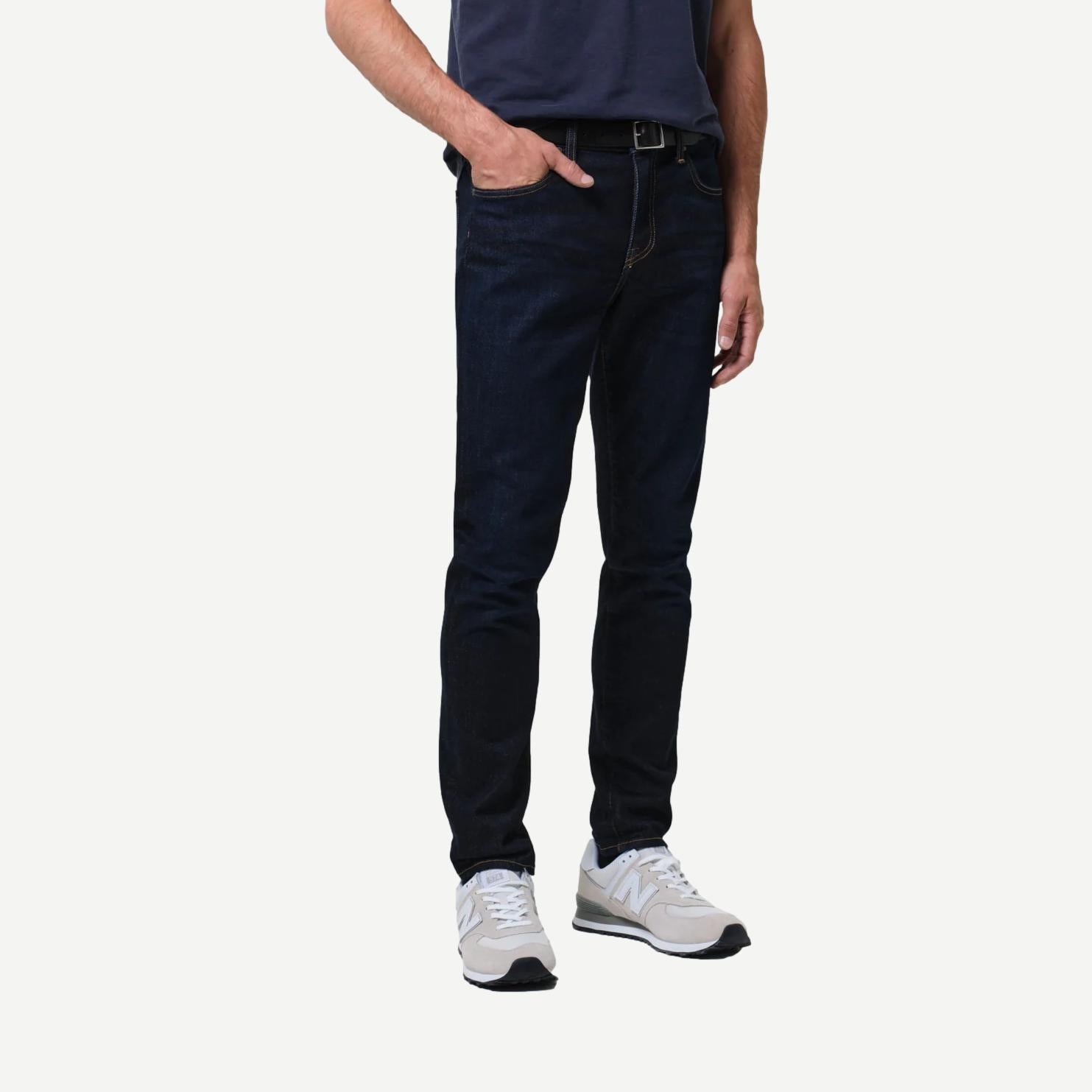 Citizens of Humanity London Cashmere Denim Falcon jeans showing dark wash, slim fit cut, and classic five-pocket style.