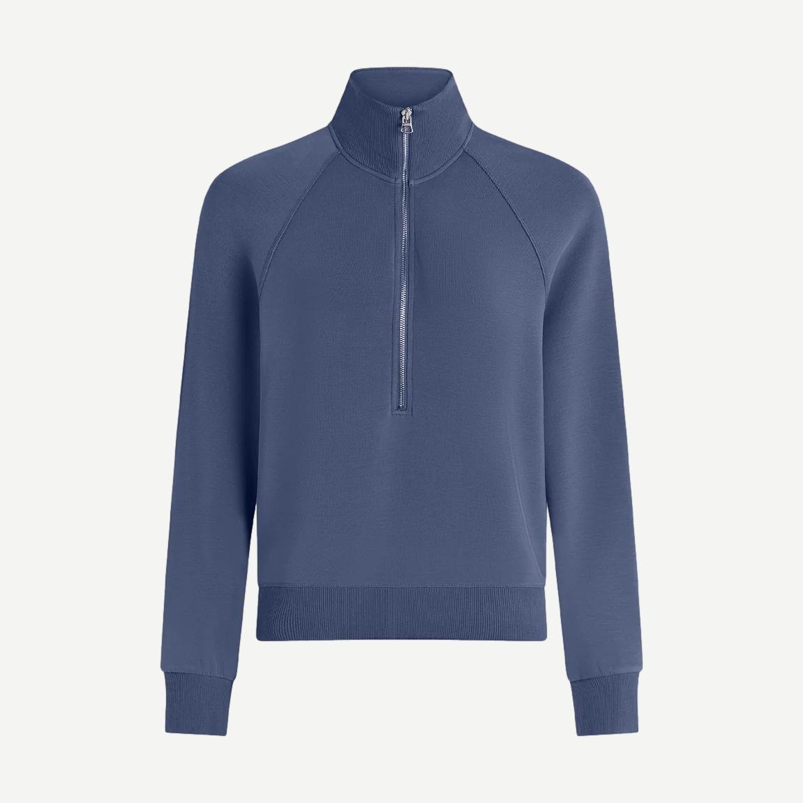 Selene Half Zip Sweat - Bijou Blue - Galvanic.co
