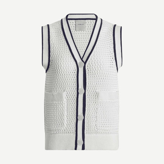 Leilani V-Neck Tank - White/Blue Nights
