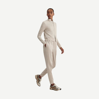 Rufus Cropped Zip Through - Pebble Marl