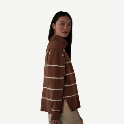 Hamish Stich Knit Sweater - Golden Bronze