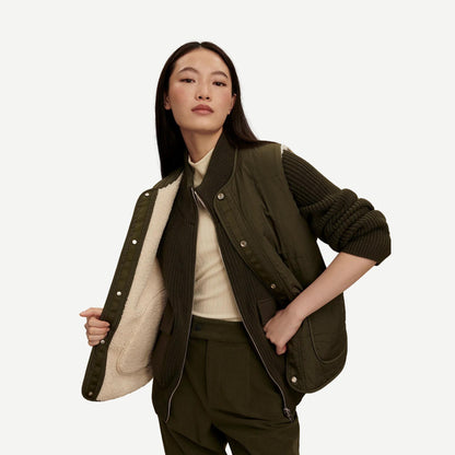 Audrea Reversible Gilet - Sandshell/Forest Night