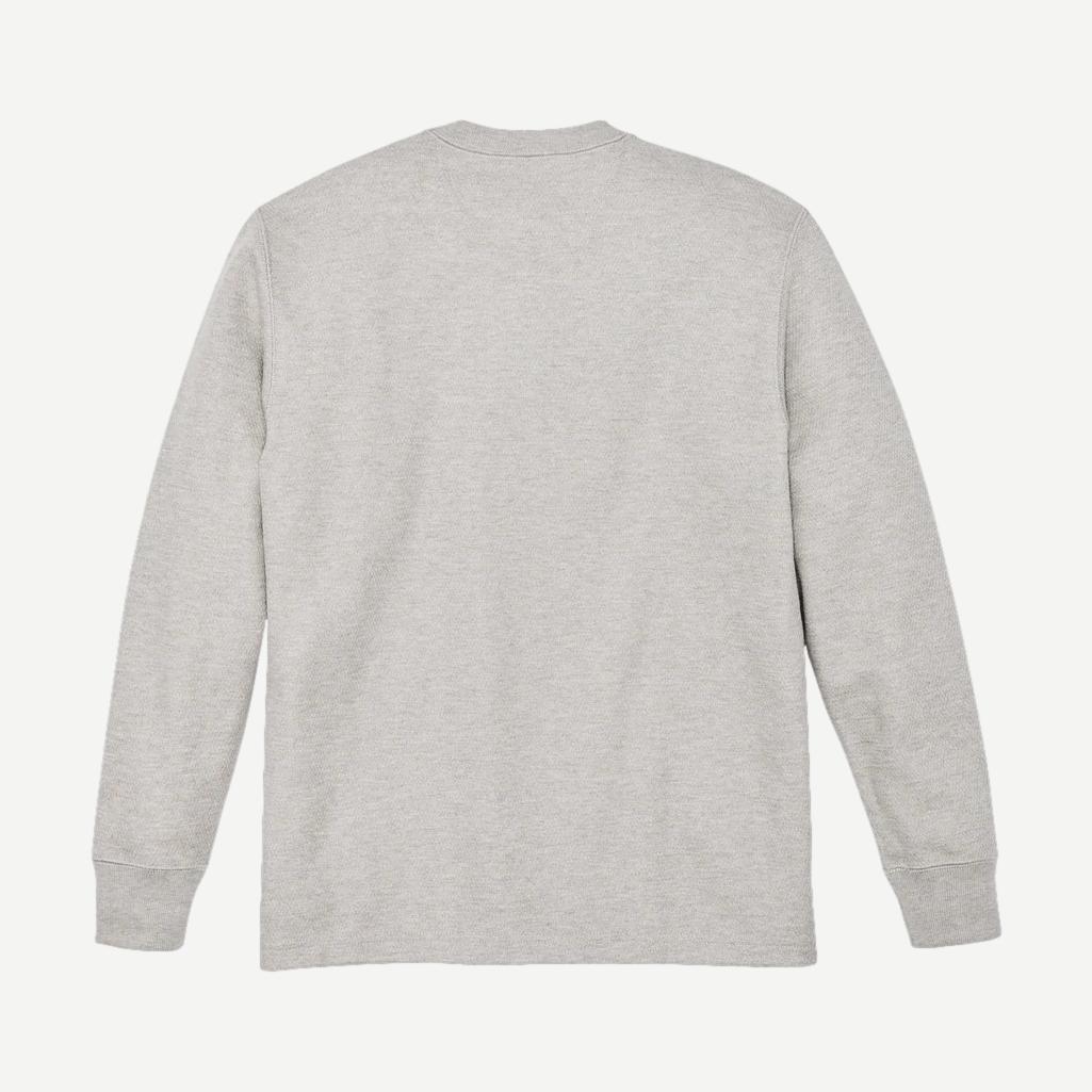 Waffle Knit Thermal Crewneck - Light Heather Grey