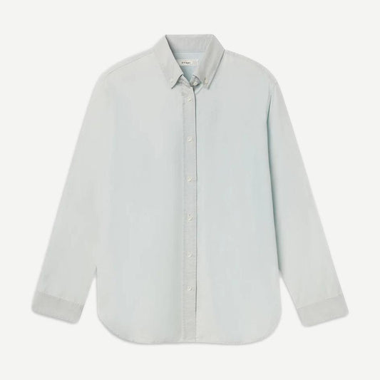 Frame Denim Heritage Patched Shirt for women, featuring a classic button-up design with patchwork accents.