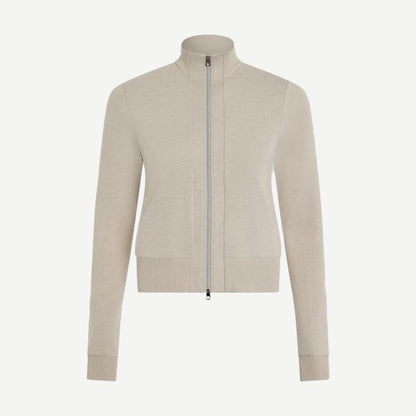 Rufus Cropped Zip Through - Pebble Marl