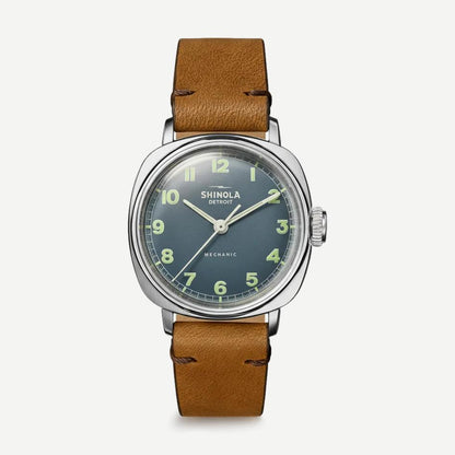 Mechanic 3H 39mm British Tan - Steel Blue