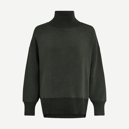 Barker High Neck Sweater - Olive Marl