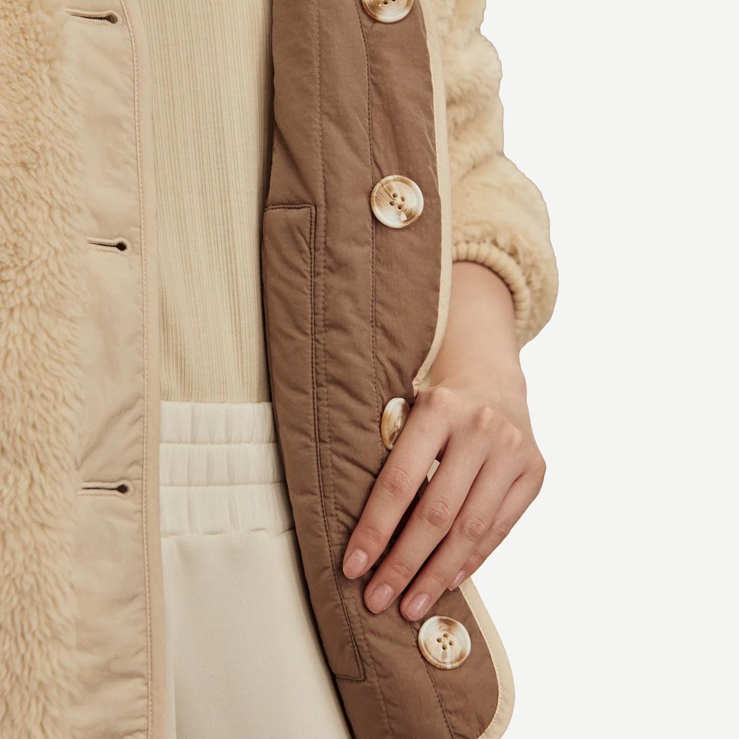 Drew Reversible Jacket - Sandshell / Ash Taupe