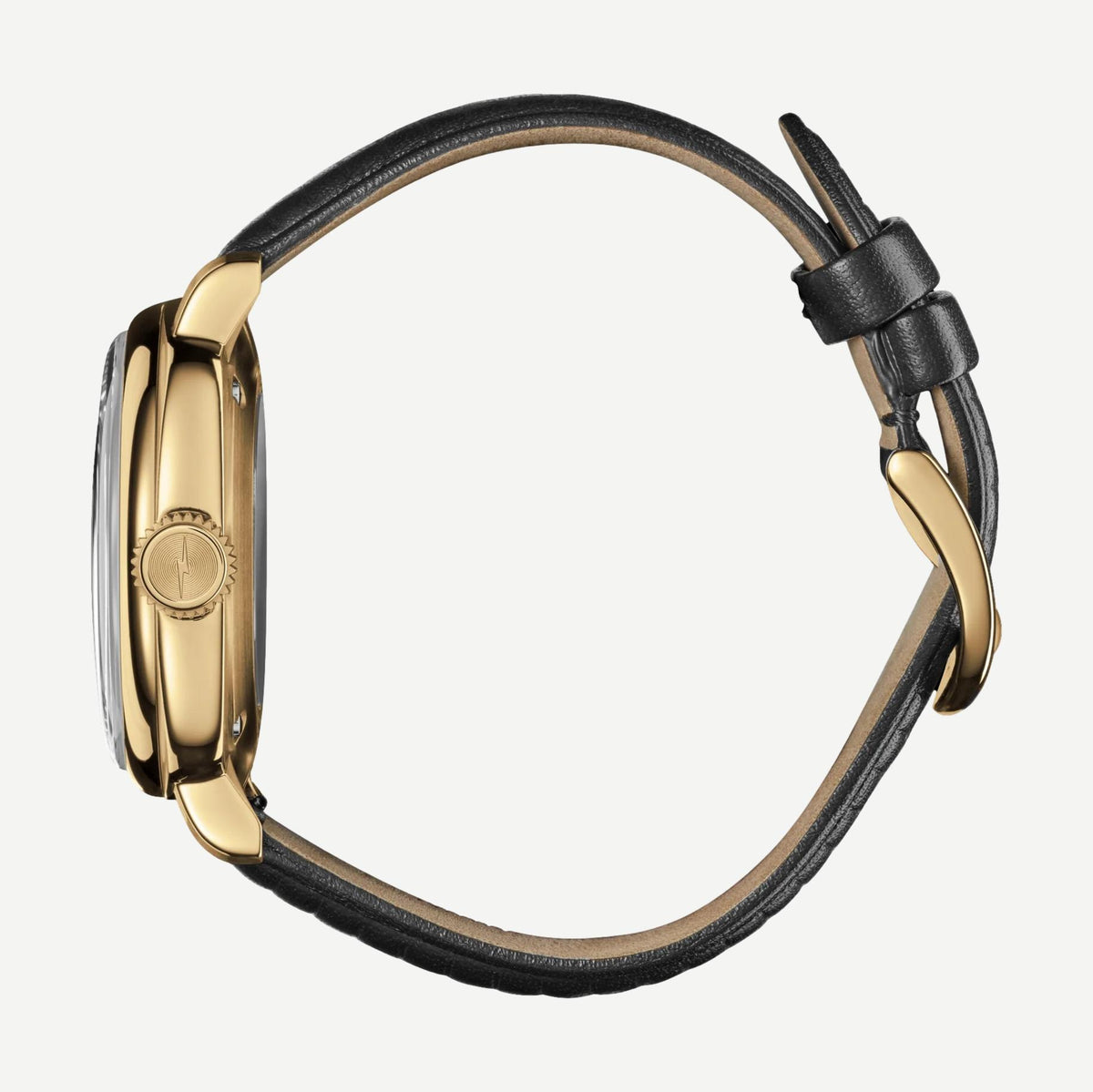 Shinola Mechanic 3H 39mm watch with black leather strap and black dial