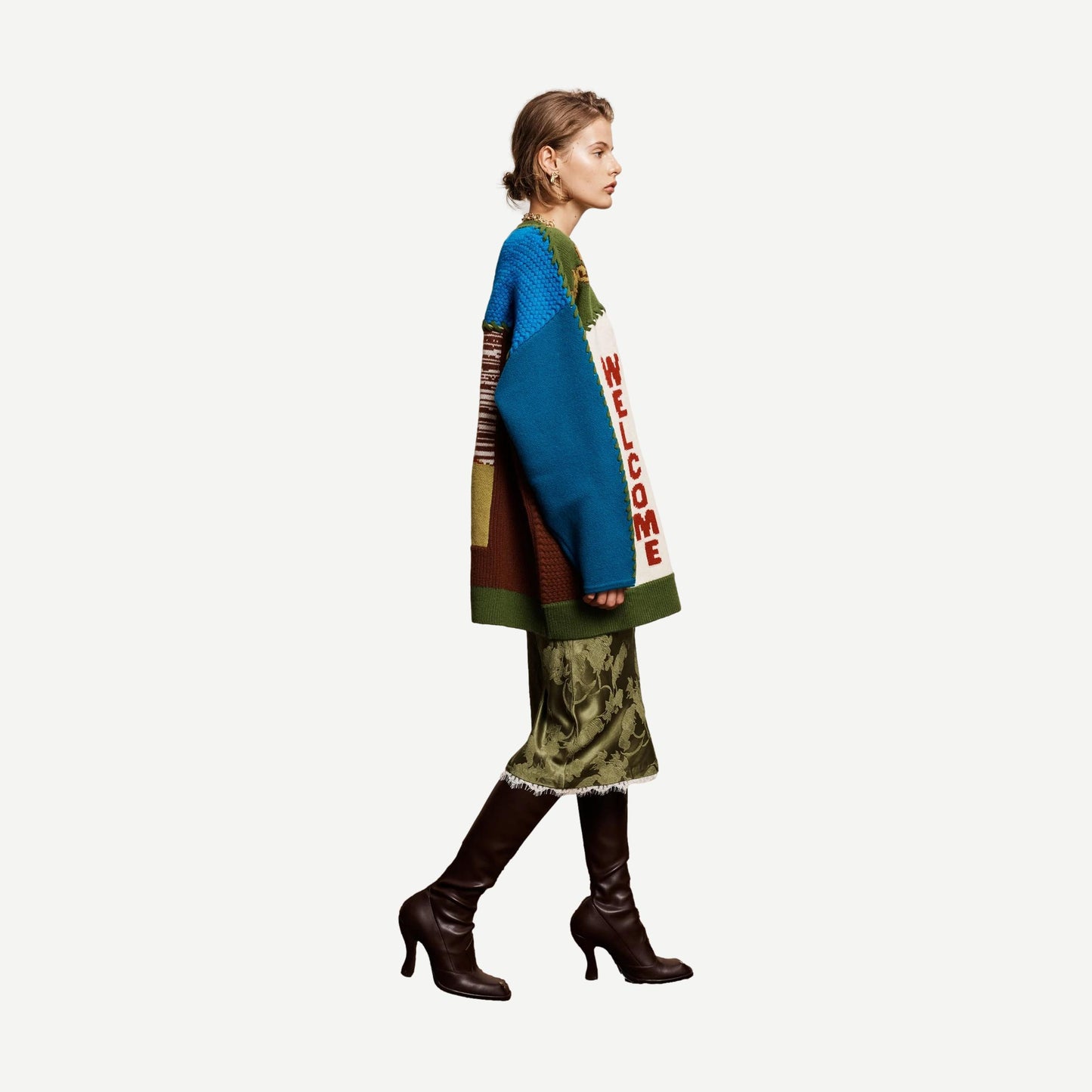 Lasso Patchwork Knit Cardigan - Multi