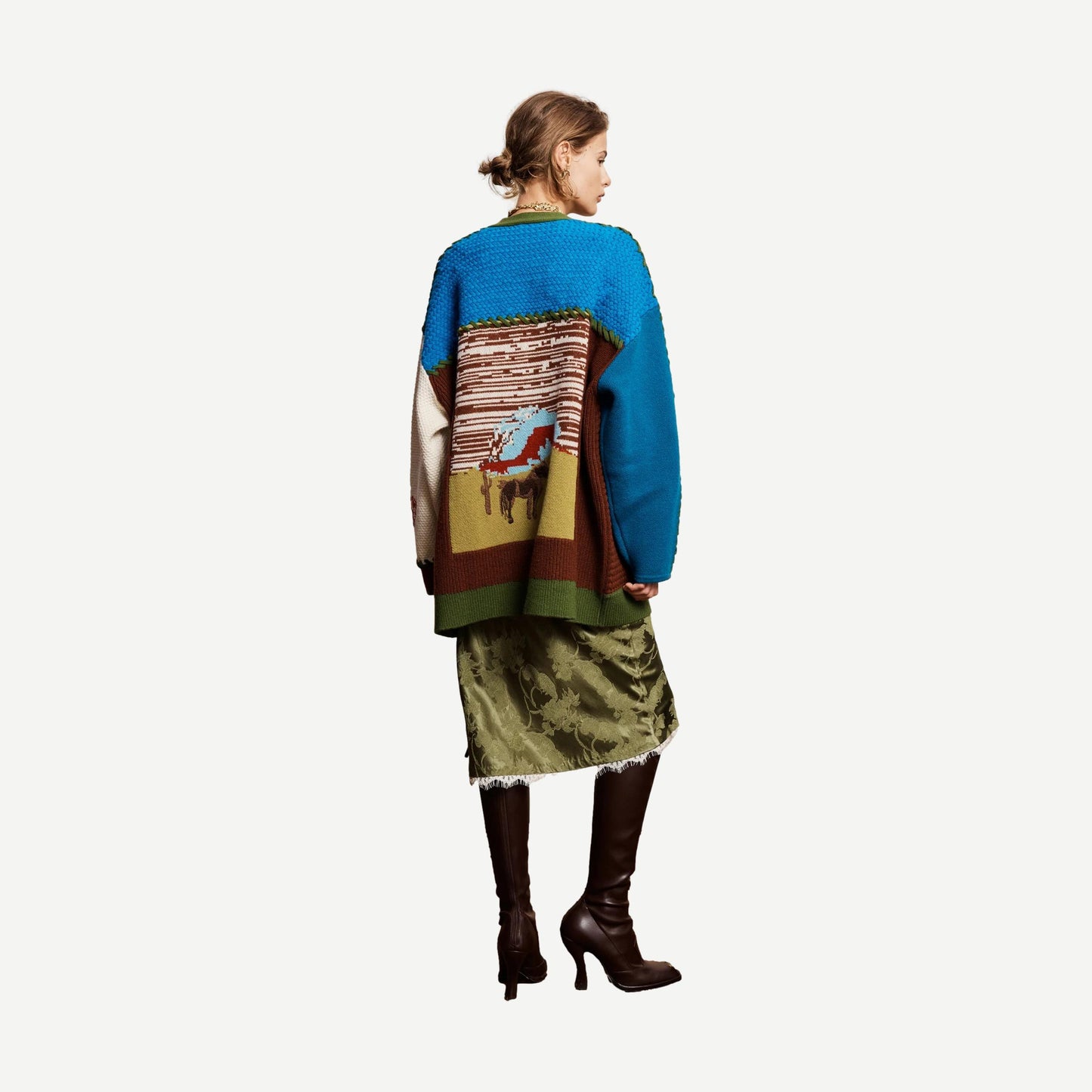 Lasso Patchwork Knit Cardigan - Multi