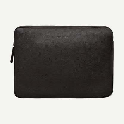 Leather Laptop Sleeve - Black/Black