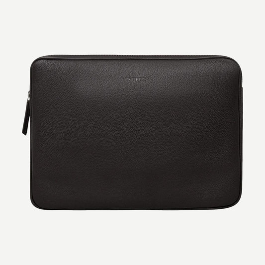 Leather Laptop Sleeve - Black/Black - Galvanic.co
