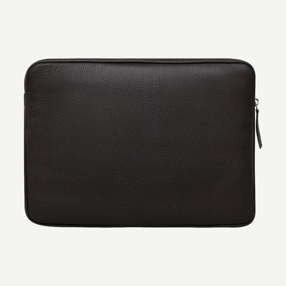 Leather Laptop Sleeve - Black/Black