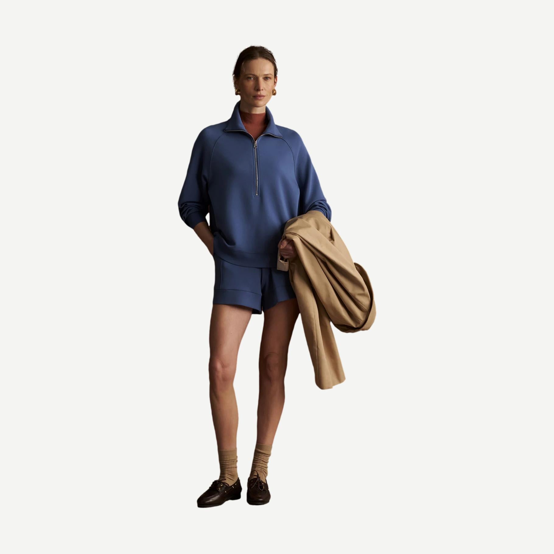 Selene Half Zip Sweat - Bijou Blue - Galvanic.co