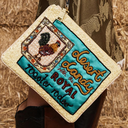 Ace Rooster Embellished Clutch - Multi