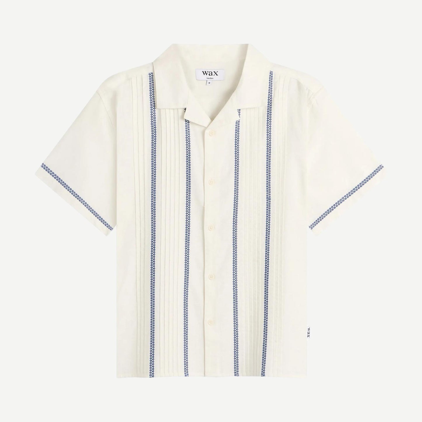 Didcot SS Shirt - Pintuck - Ecru/Blue - Galvanic.co