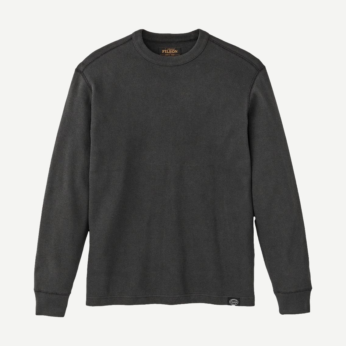 Waffle Knit Thermal L/S Crew - Faded Black